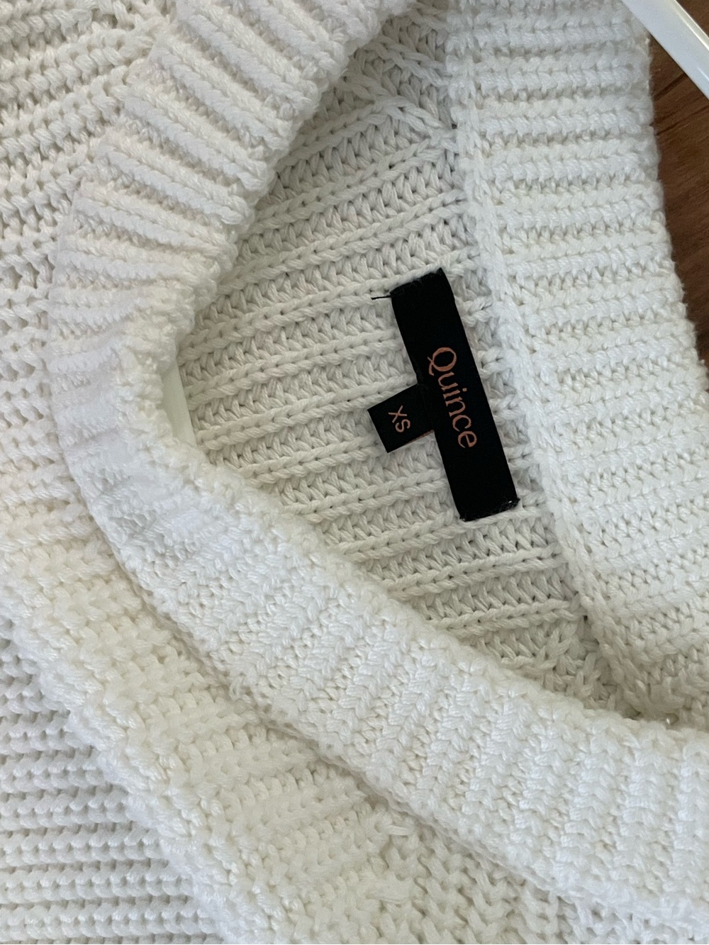 Quince Women's Organic cotton Cream Crewneck Rib-Knit Sweater size XS worn once - Picture 4 of 4